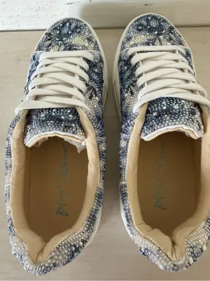 Betsey Johnson Blue Sidny Womens 5.0 M Blue Floral Platform Shoes ZOGG3005 NEW thumbnail 8