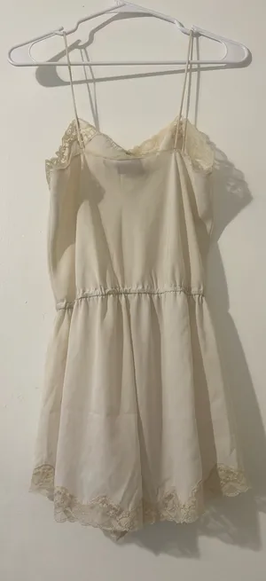Vintage Victoria's Secret Satin One-Piece Lace Y2K Ivory thumbnail 3