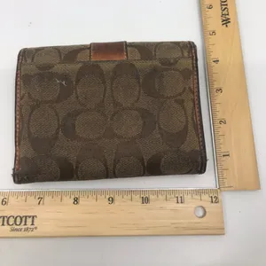 COACH Brown C Signature Design Leather Wallet thumbnail 2