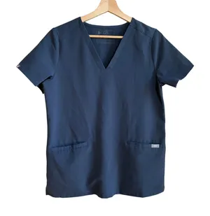 Figs Technical Collection navy blue casma v-neck scrubs top women's size small thumbnail 1
