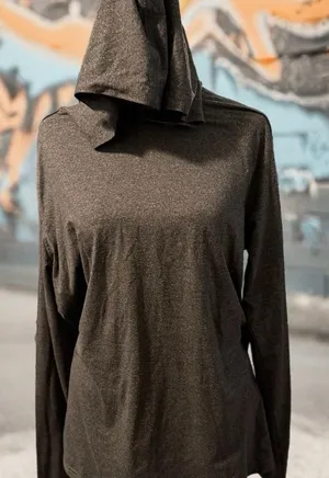 Gray Long Sleeve Hoodie Sweatshirt‎ Size M thumbnail 1