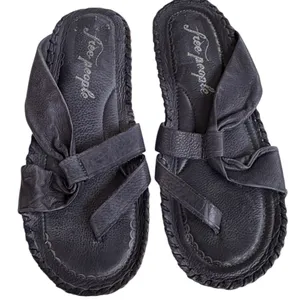 Free People Leather Bailey Slip-On Sandals Navy Size 7.5 thumbnail 2