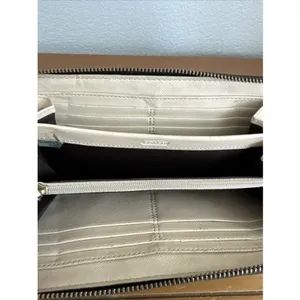 Coach Peyton Accordion Zip Around Wallet‎ Brown READ thumbnail 6