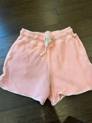 aerie Pink Waffle-Knit Athletic Lounge Shorts Size XS - C72-006 thumbnail 3