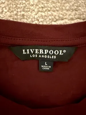 NWT Liverpool burgundy Knit Top sz L thumbnail 2