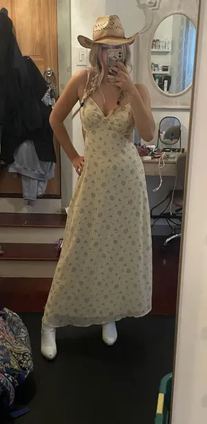 Floral Maxi Dress Yellow thumbnail 1