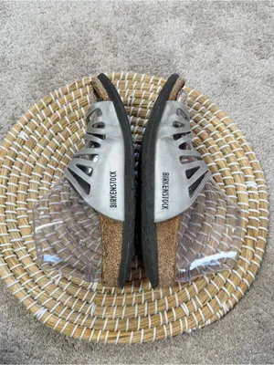 Birkenstock Women’s Granada Nubuck Leather Sandals in Metallic Silver 37/US 6.5 thumbnail 3