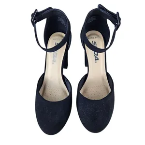Soda Roy Heels Womens Size 8 Wide Black Closed Toe Ankle Strap Chunky Sandals thumbnail 2