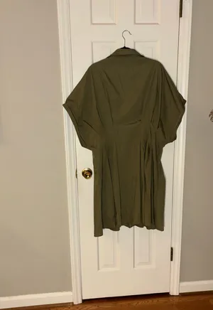 Cider Olive Green Button-Up Dress thumbnail 4