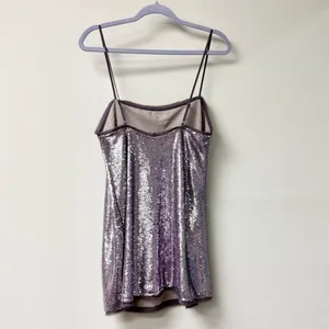 Free People Time To Shine Sequins Mini Slip Dress Lavender Women's Size S / P thumbnail 3