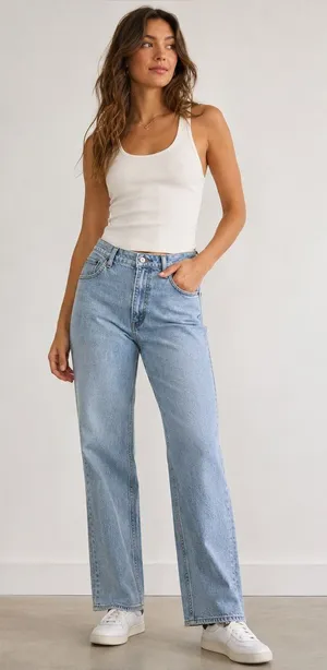 Abercrombie Curve Love Ultra High Rise Ankle Straight Jean thumbnail 1