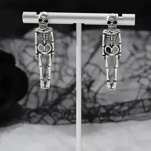 NEW skeleton earrings, punk jewelry, skeleton jewelry, goth jewelry, dangle thumbnail 2