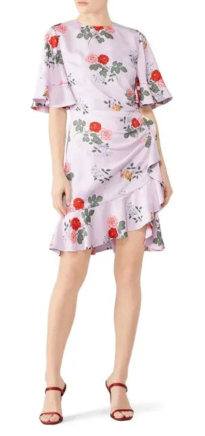 Keepsake Pretty One Floral Mini Dress in Lilac Purple‎ thumbnail 1