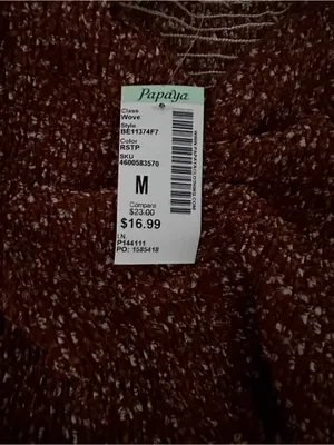 Papaya Brown Floral Long Sleeve Size Medium 0561 thumbnail 2