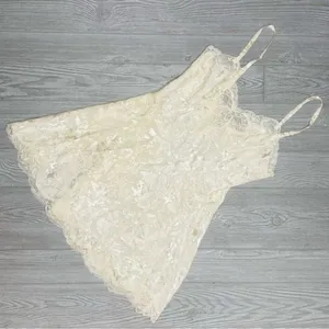 Nwt Vintage white & gold label Victoria secret lace teddy nightgown lingerie thumbnail 2