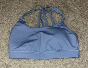 Lululemon Energy Bra Size 6 Blue Linen thumbnail 3