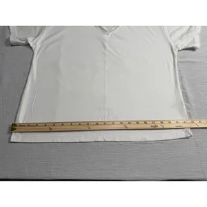 Felina Women's White V-Neck Mesh Trim Cotton Short Sleeve T-Shirt C8242 Size M thumbnail 9