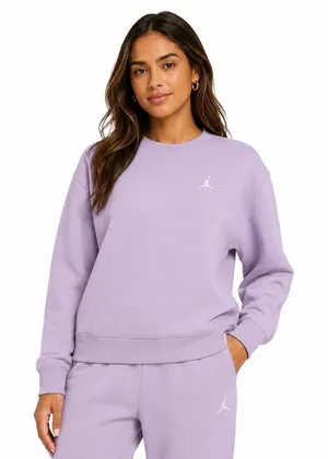 Jordan Womens Brooklyn Fleece Crewneck Sweatshirt Purple FV7074-537 Large NWT thumbnail 1