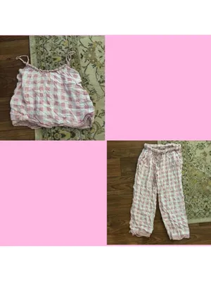 GUC SoHo Apparel Pink Plaid Pajama 2 Piece Tank Top And Pant Set thumbnail 2