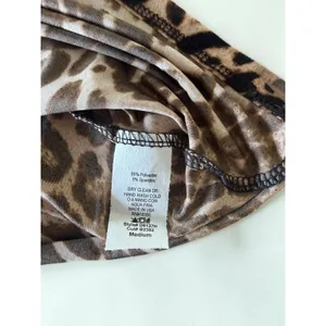 Audrey 3+1 Leopard Print Mini Dress Brown Black Tie Shoulder Medium NWOT thumbnail 4