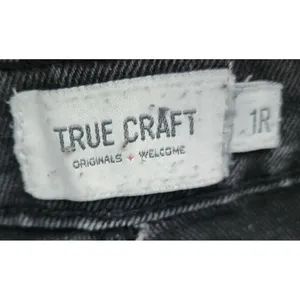 True Craft Distressed‎ Hem Jeans Ripped Knee Black Wash Denim Size 26 thumbnail 3