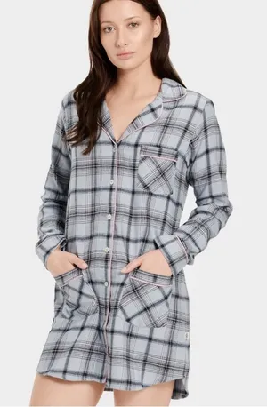 UGG Flannel button down long pajama shirt size Small thumbnail 1