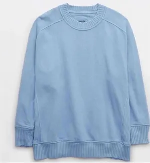 Aerie Down to the Earth oversized relaxed fit sweatshirt Light Blue Small thumbnail 1