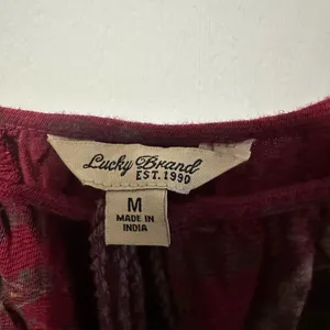 Lucky Brand Red and Brown Patterned Blouse thumbnail 2