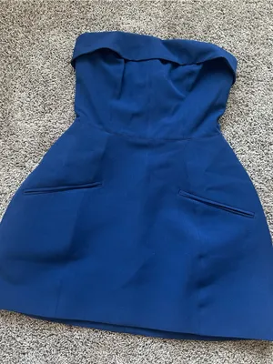 Oh Polly Strapless Navy Blue Mini Dress thumbnail 1