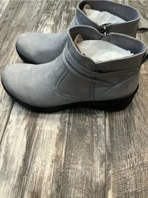 Bzees Grey Slip-On Ankle Booties Size 9 Wide thumbnail 12