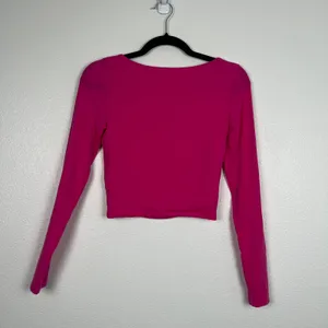 Wilfred‎ Women's Pink Long Sleeve Ruched Cropped Square Neck Tee Sz S thumbnail 7