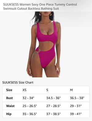 Amazon one piece bathing suit Pink thumbnail 5