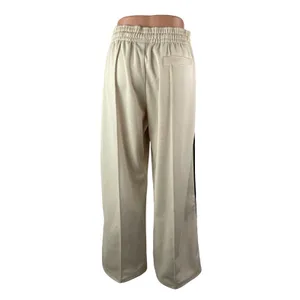Jordan Womens Beige Black Wide Leg High Rise Workout Athletic Track Pants Size M thumbnail 4