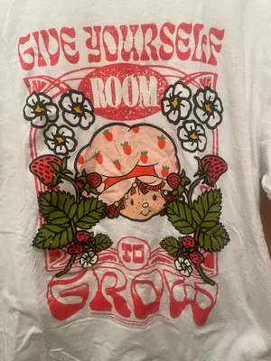 strawberry shortcake t shirt M give yourself room to grow very rare thumbnail 1
