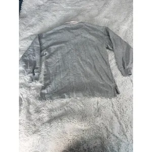 Aerie Gray Polo Sweatshirt XS White Collared Pullover Preppy thumbnail 2