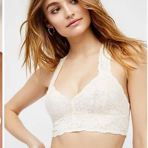 Free People GALLOON LACE RACERBACK BRALETTE IN Pale Gray thumbnail 9