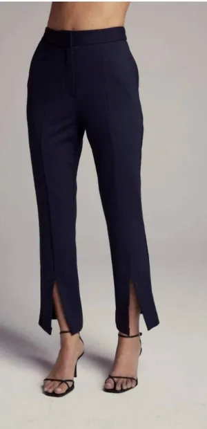 Sundays x Anthropologie Navy Split Front High Rise Pants Size Medium. thumbnail 1