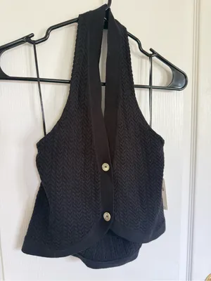 Anthropologie Maeve NEW Halter Cable Sweater Vest thumbnail 4