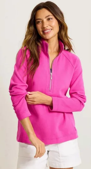 Tommy Bahama Aruba Half Zip Sweatshirt Women’s XL Very Berry Pink thumbnail 1