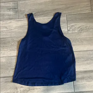 HUE Relaxed Blue Sleeveless Tank Top thumbnail 5