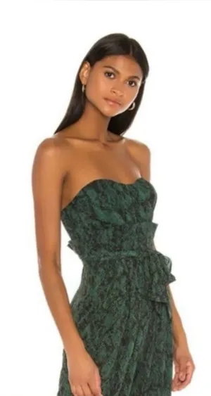 Michael Costello x REVOLVE Jumpsuit Gwendolyn Green Snakeskin size medium thumbnail 1