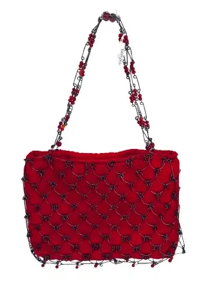 Eye Ful Bag Handbag Purse Red Metal Beaded Party Dressy Small Handbag NEW thumbnail 1