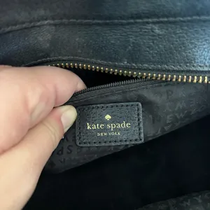 kate spade black leather handbag purse bag thumbnail 3