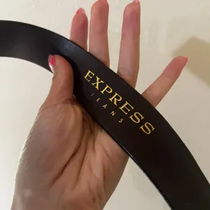 Express distressed brown leather belt 33” long thumbnail 3