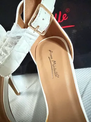 Anne Michelle White Open Toe Stiletto Heels thumbnail 5