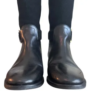 Tory Burch Tenley Riding Boots Black Leather Suede Gold T Logo Sz 8 thumbnail 3