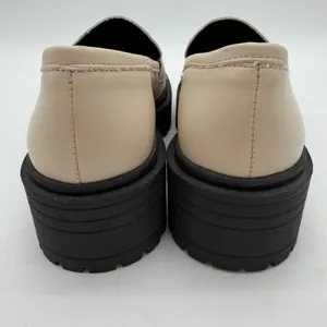 Svegan Mask Vegan Leather Platform Lug Chunky Preppy Loafer Cream 38 US 7.5 thumbnail 3