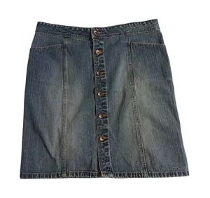 Old Navy Blue Jeans Button Front‎ Denim Mini Skirt Medium Wash Womens 12 thumbnail 1