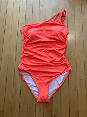 Holipick Neon Orange One Shoulder Adjustable One Piece Swimsuit XL NWT thumbnail 2
