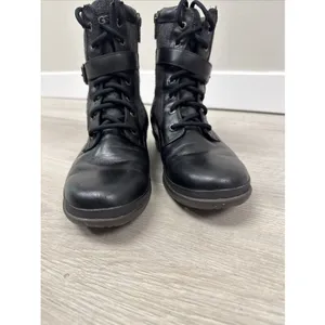 UGG Kesey 1005264 Waterproof Moto Boots Women’s 8 Black Wool Lined Leather thumbnail 4